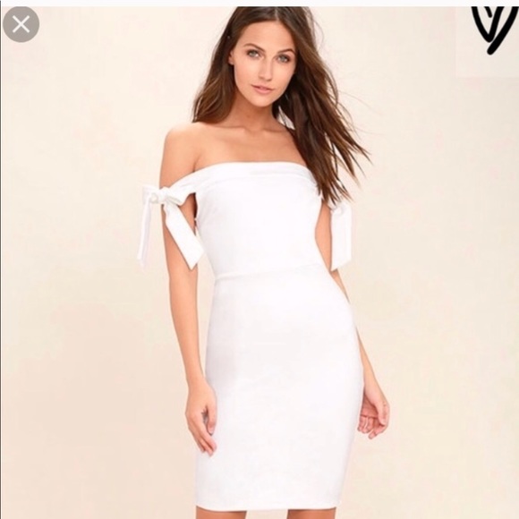 off the shoulder tie dress